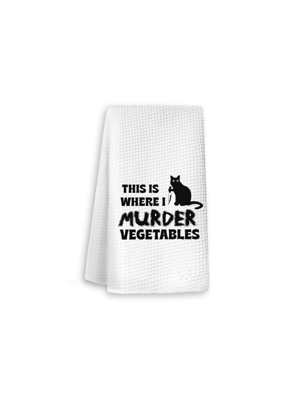 Black Cat Funny Kitchen Dish Towel
